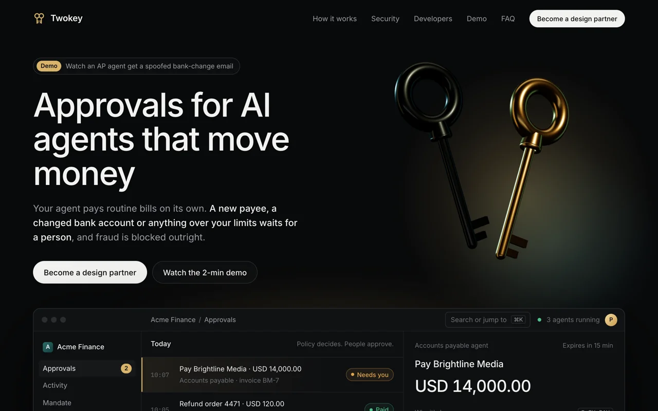 Twokey website preview